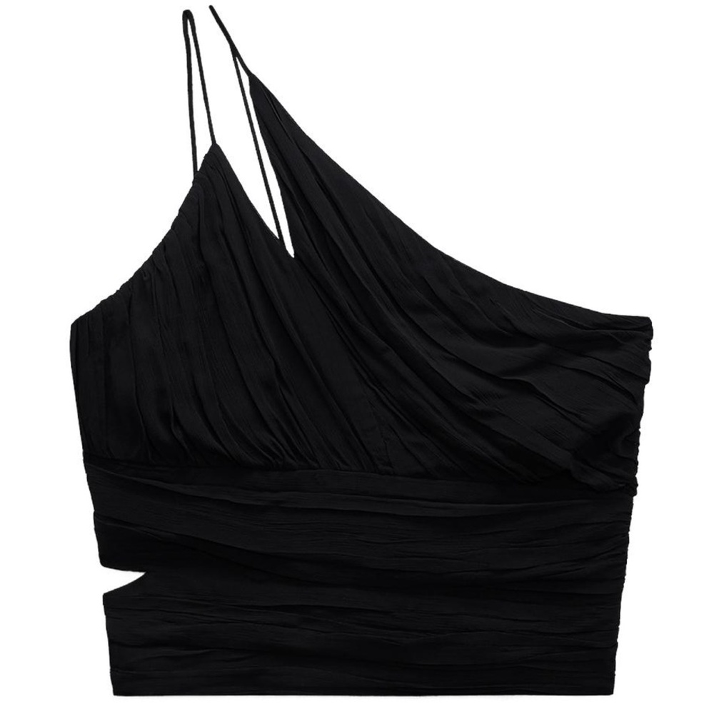 Zara Stylish Black Cowl Neck Top